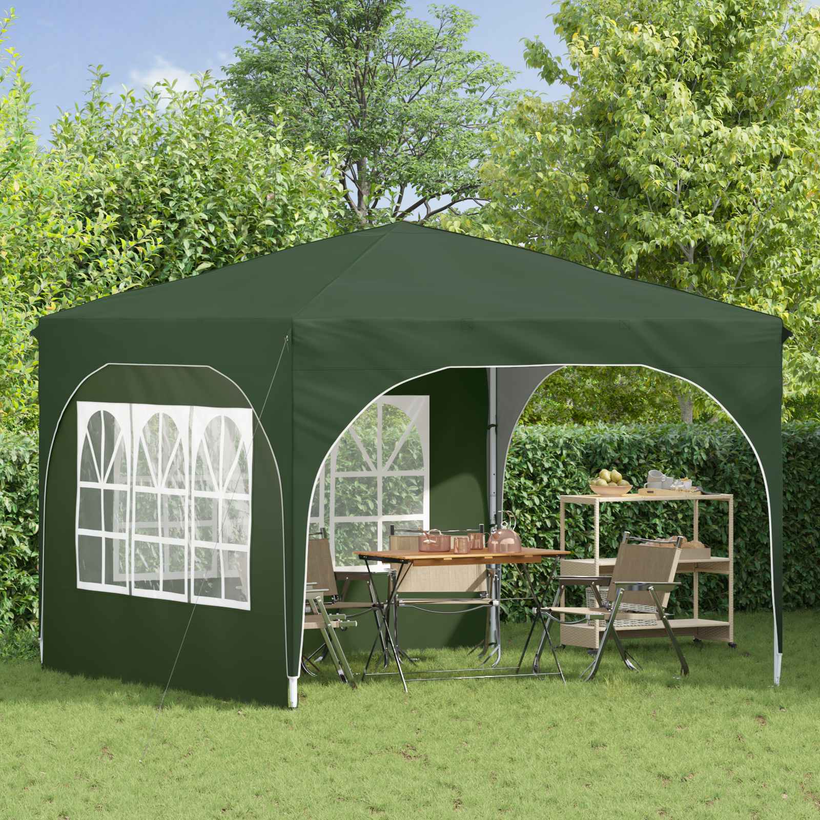 Pop-up partytent 290 x 290 x 245 cm Groen