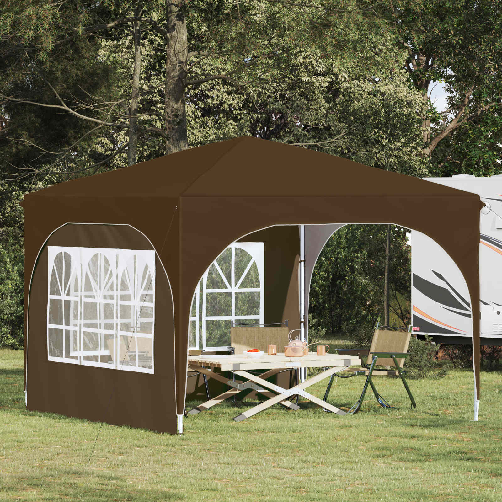 Pop-up partytent 290 x 290 x 245 cm Taupe