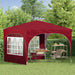 Pop-up partytent 290 x 290 x 245 cm Bordeauxrood