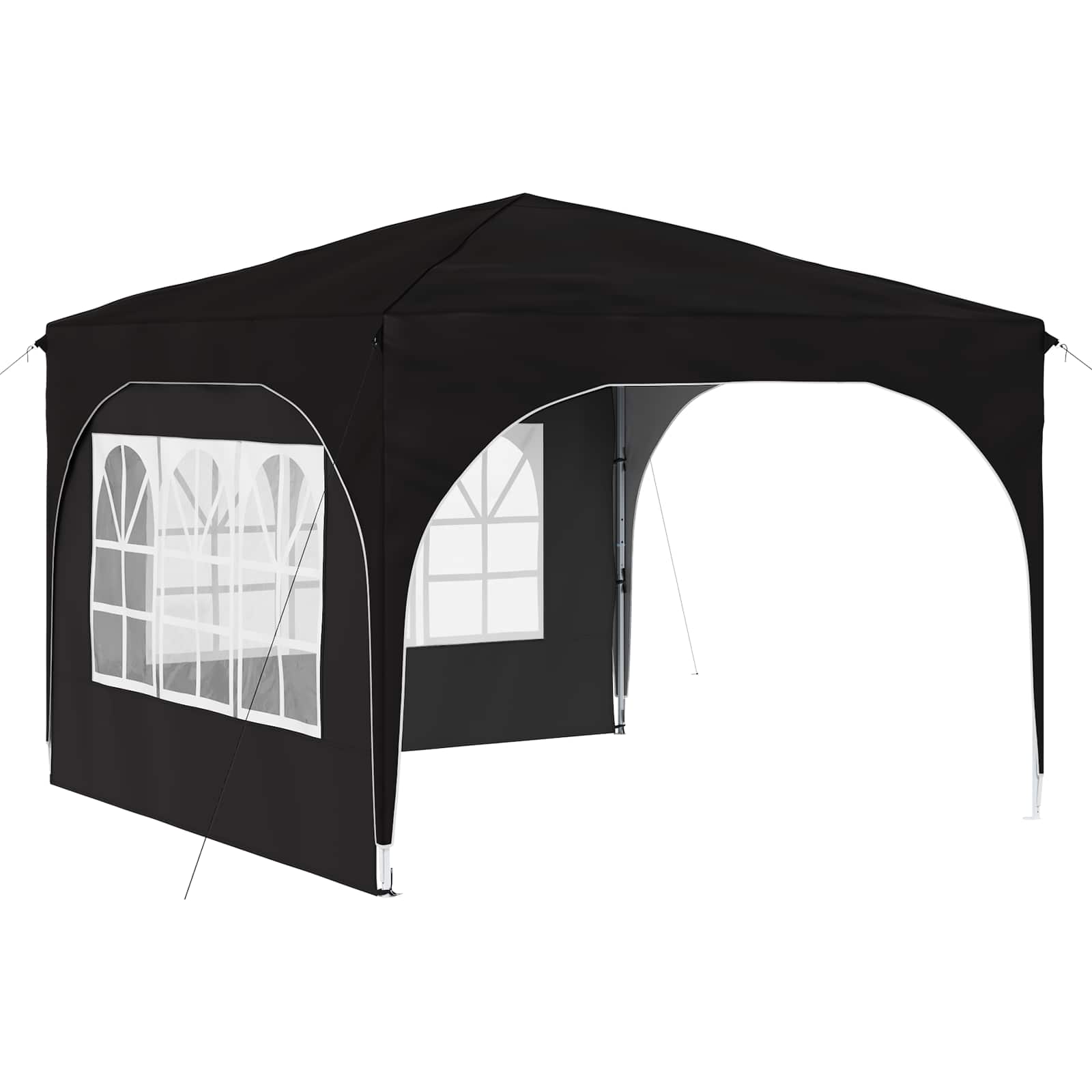 Pop-up partytent 290 x 290 x 245 cm Zwart