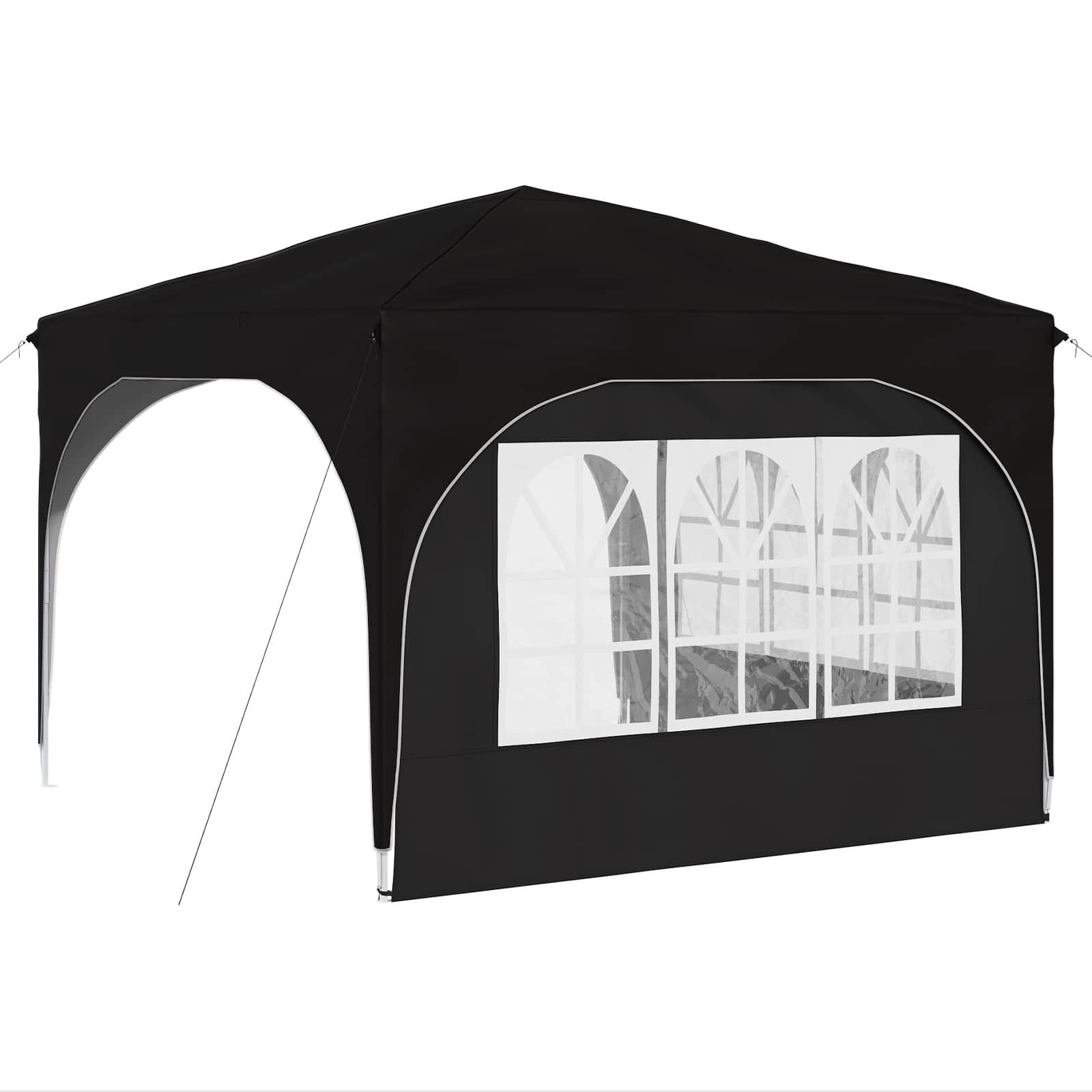Pop-up partytent 290 x 290 x 245 cm Zwart