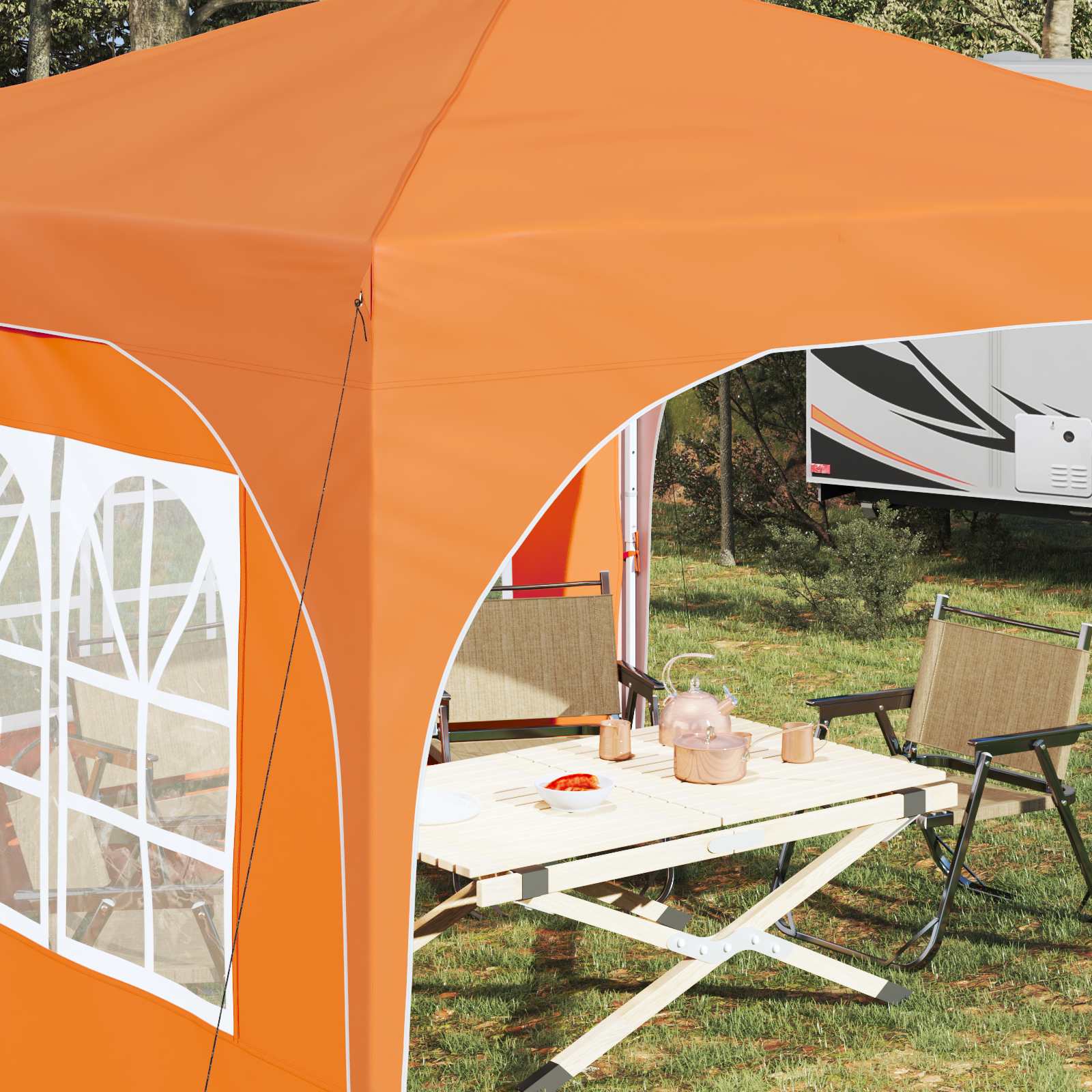 Pop-up partytent 290 x 290 x 245 cm Oranje