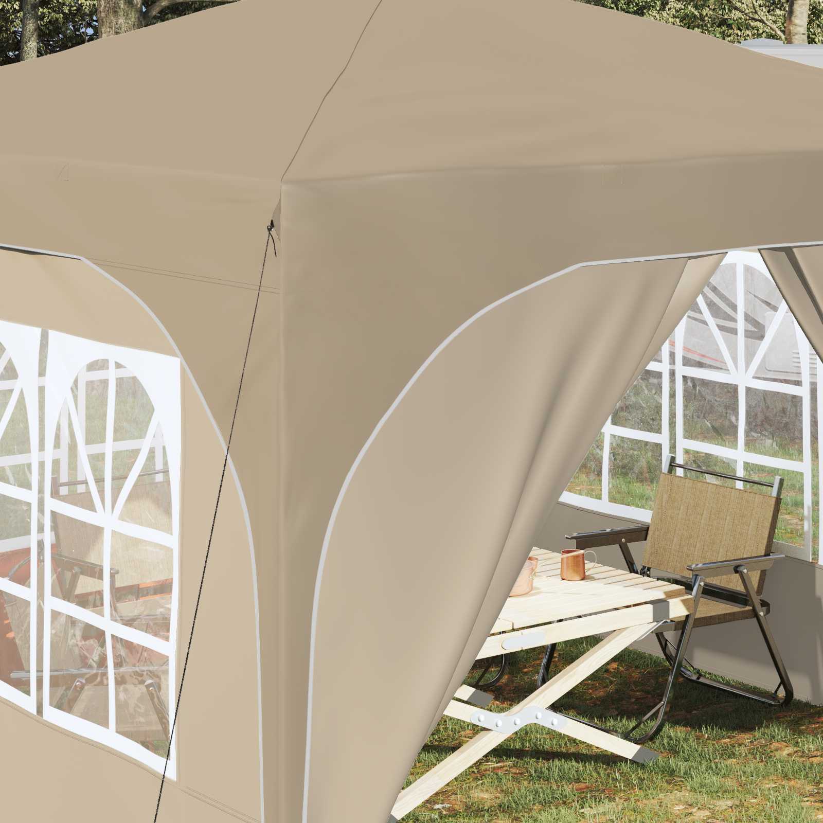 Pop-up partytent 290 x 290 x 245 cm Crèmekleurig