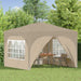 Pop-up partytent 290 x 290 x 245 cm Crèmekleurig