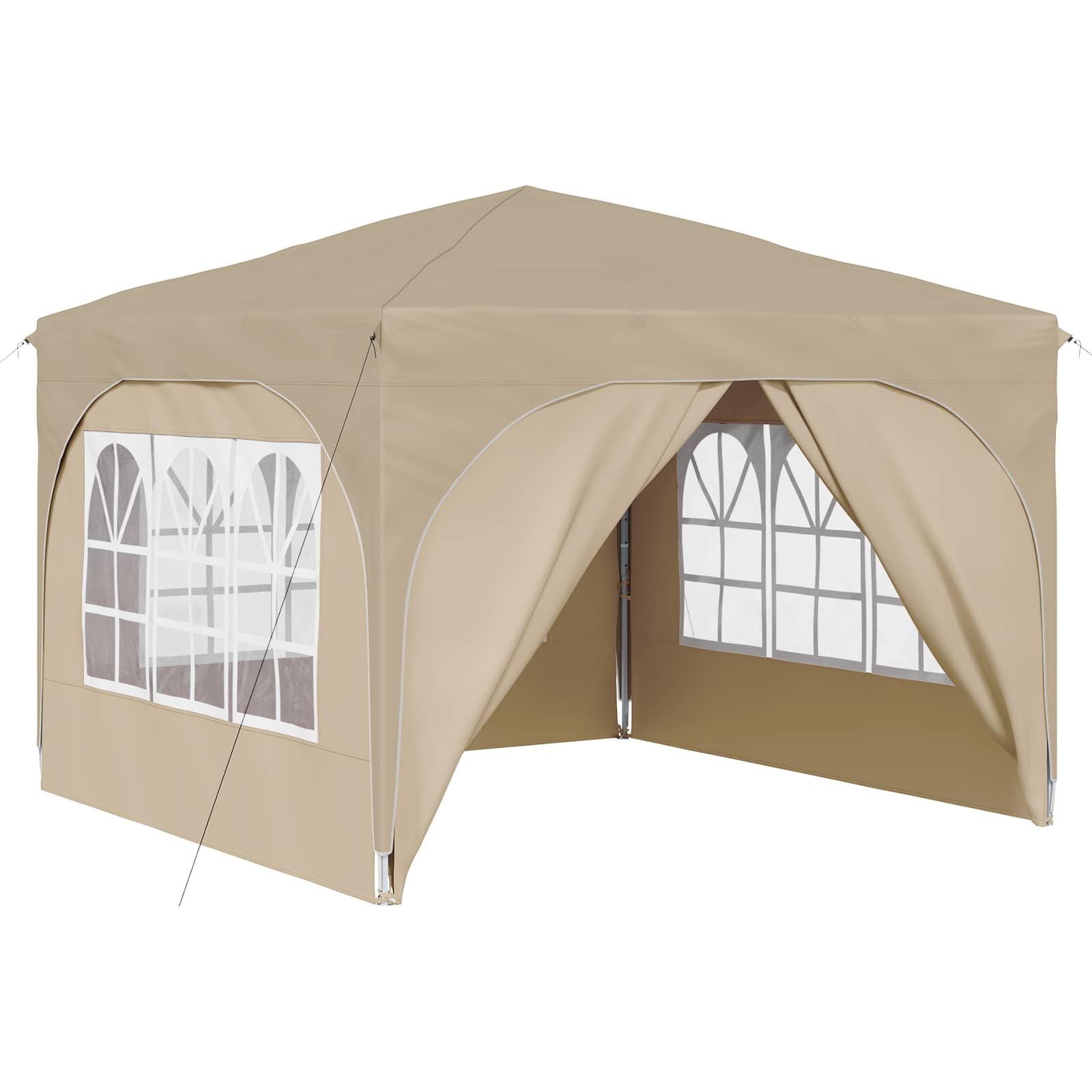 Pop-up partytent 290 x 290 x 245 cm Crèmekleurig