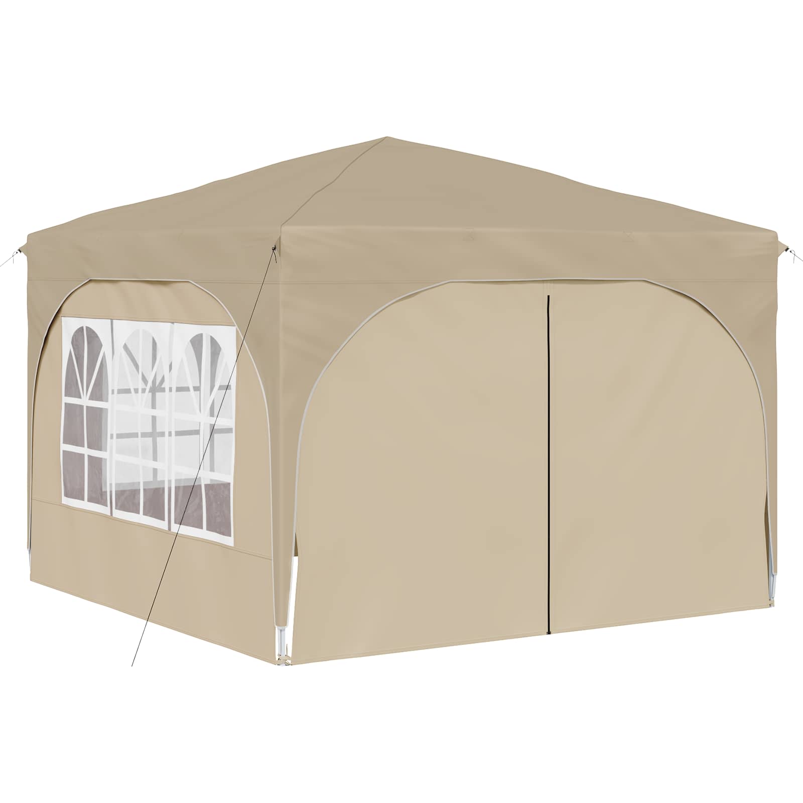 Pop-up partytent 290 x 290 x 245 cm Crèmekleurig