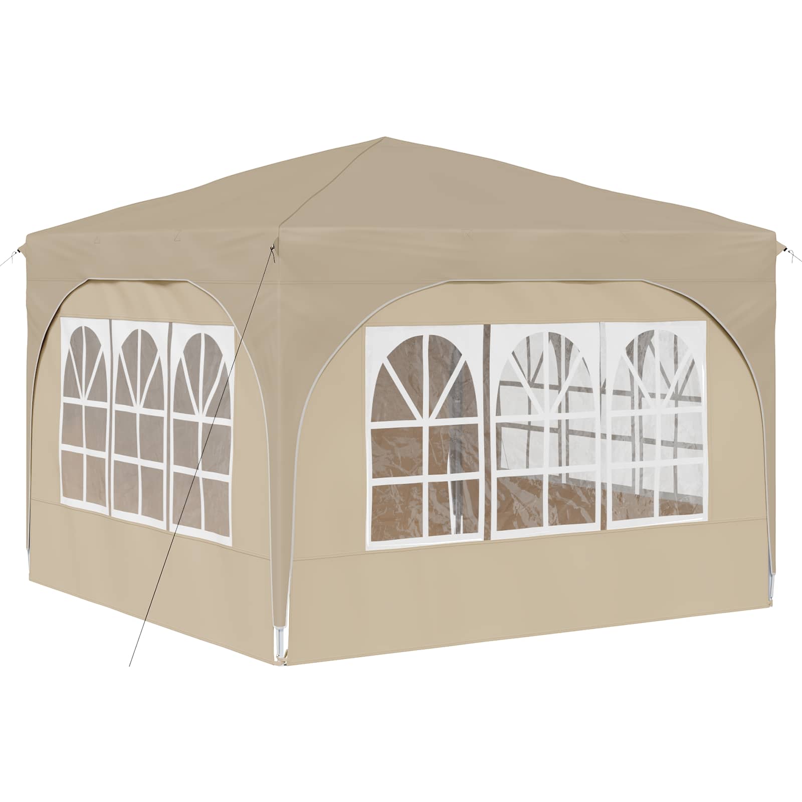 Pop-up partytent 290 x 290 x 245 cm Crèmekleurig