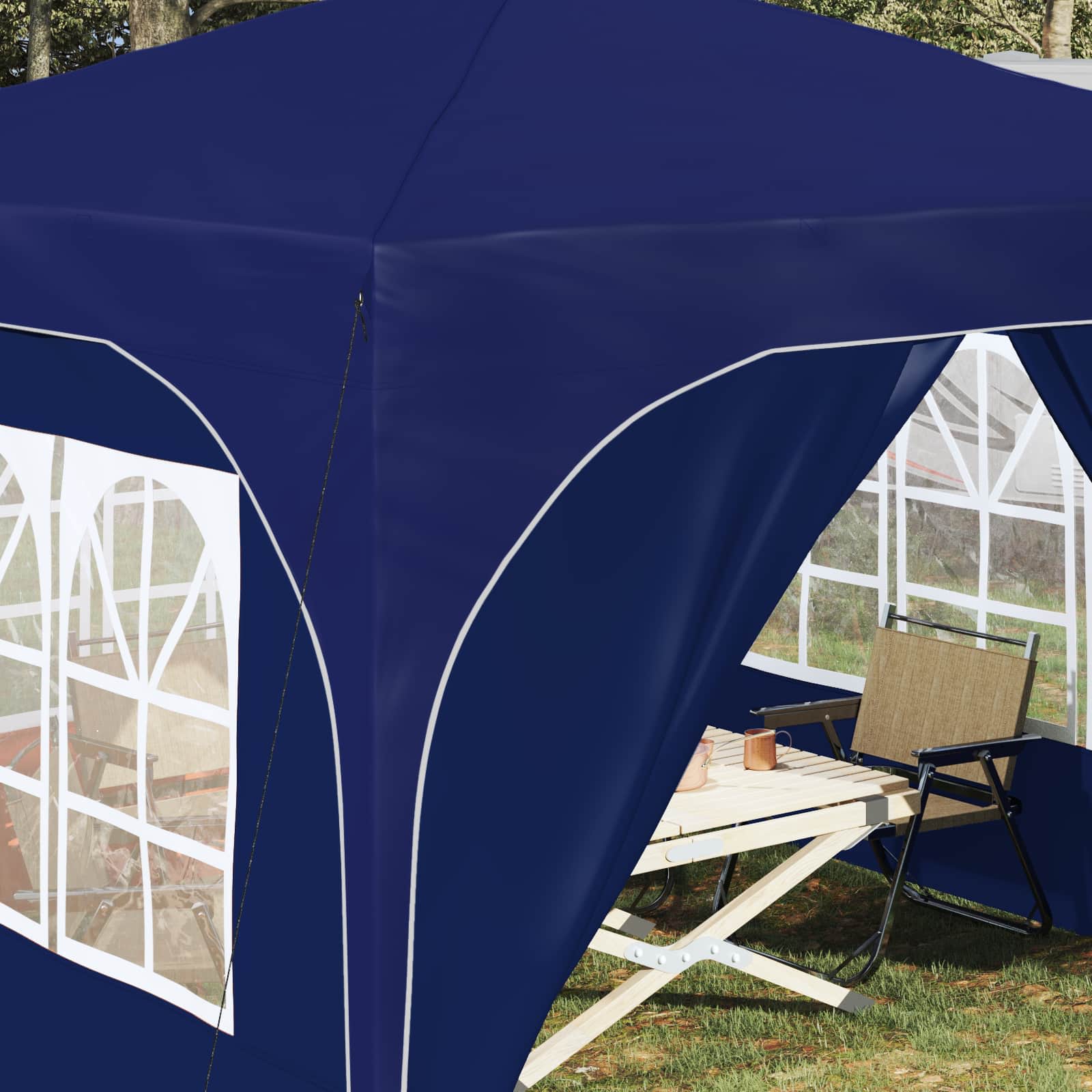 Pop-up partytent 290 x 290 x 245 cm Blauw
