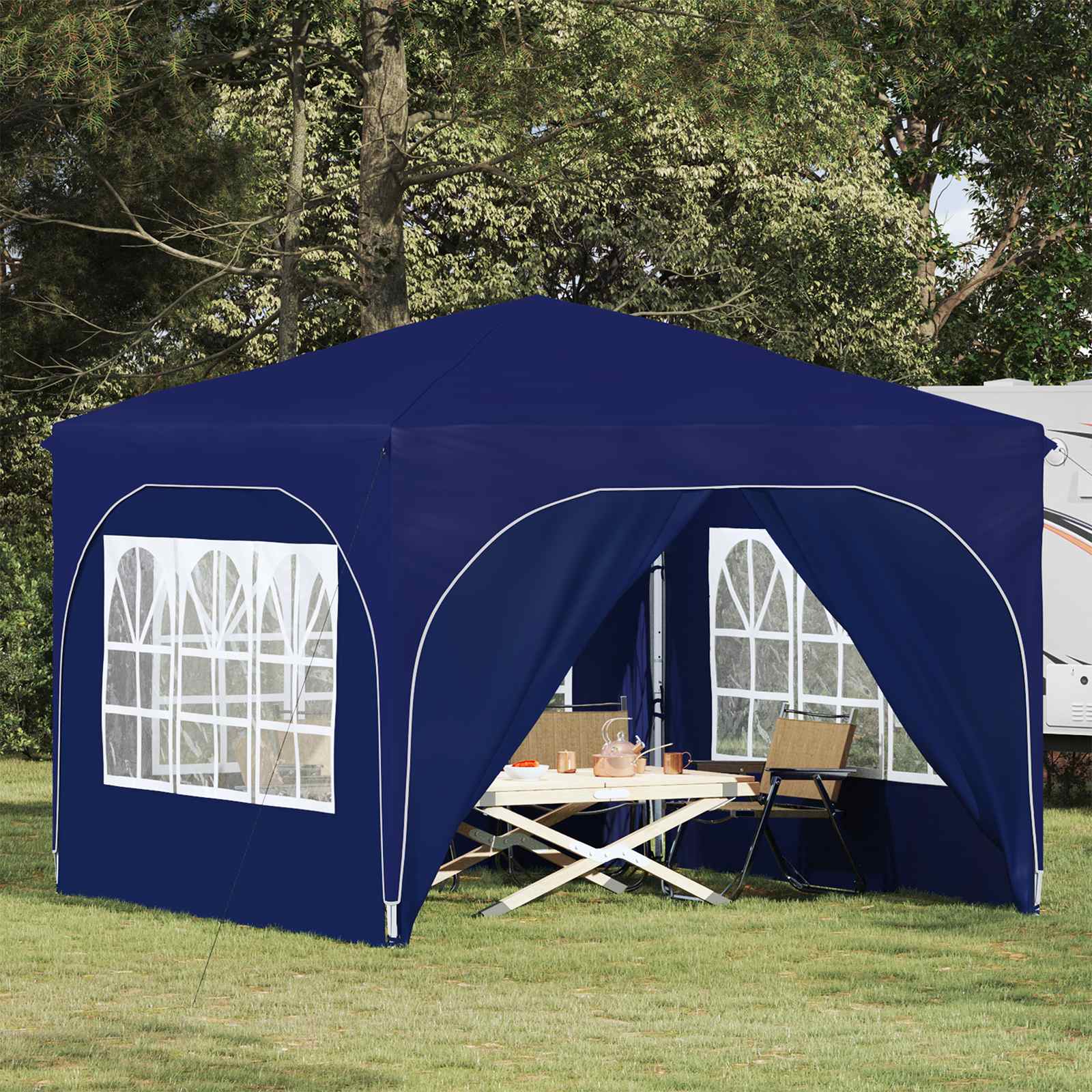 Pop-up partytent 290 x 290 x 245 cm Blauw