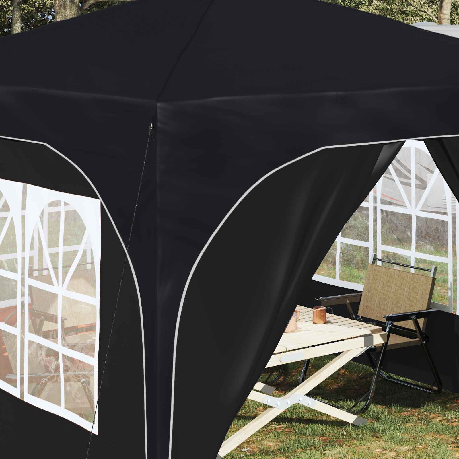 Pop-up partytent 290 x 290 x 245 cm Antraciet