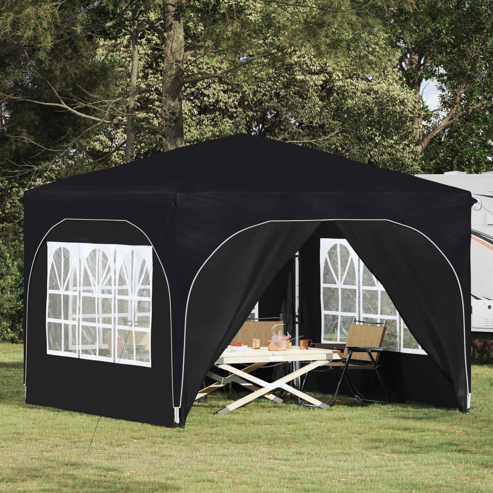 Pop-up partytent 290 x 290 x 245 cm Antraciet