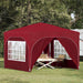 Pop-up partytent 290 x 290 x 245 cm Bordeauxrood