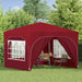 Pop-up partytent 290 x 290 x 245 cm Bordeauxrood