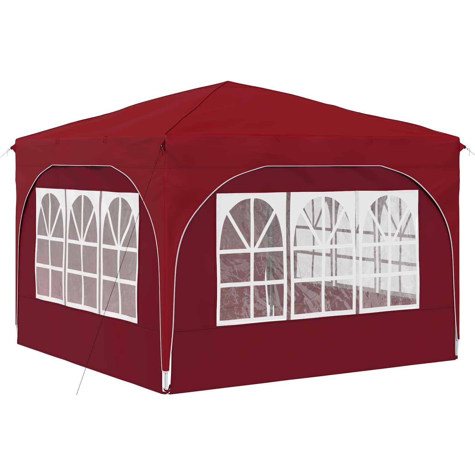 Pop-up partytent 290 x 290 x 245 cm Bordeauxrood