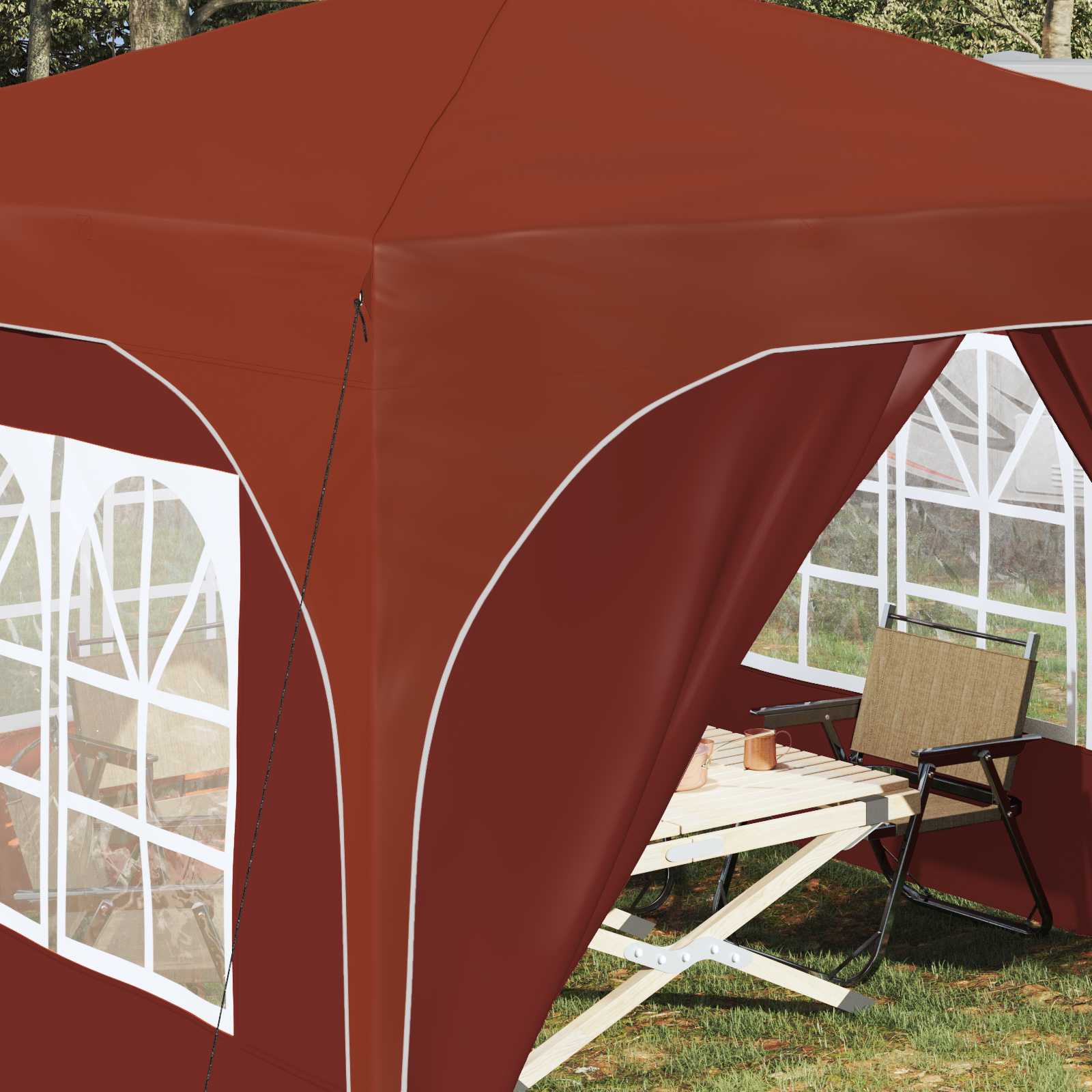 Pop-up partytent 290 x 290 x 245 cm Terracotta