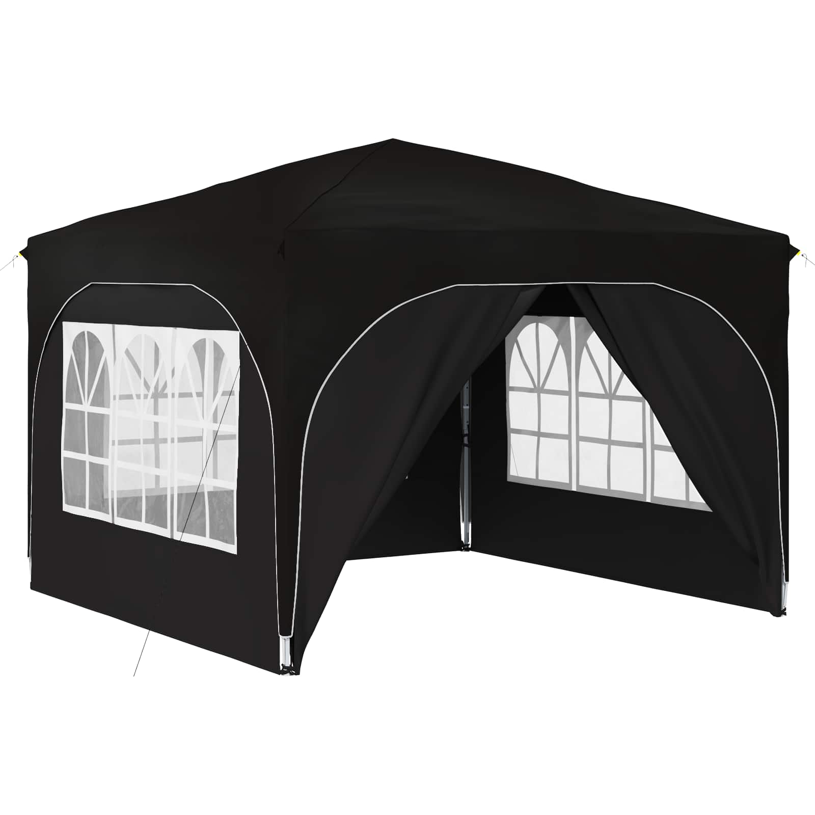 Pop-up partytent 290 x 290 x 245 cm Zwart