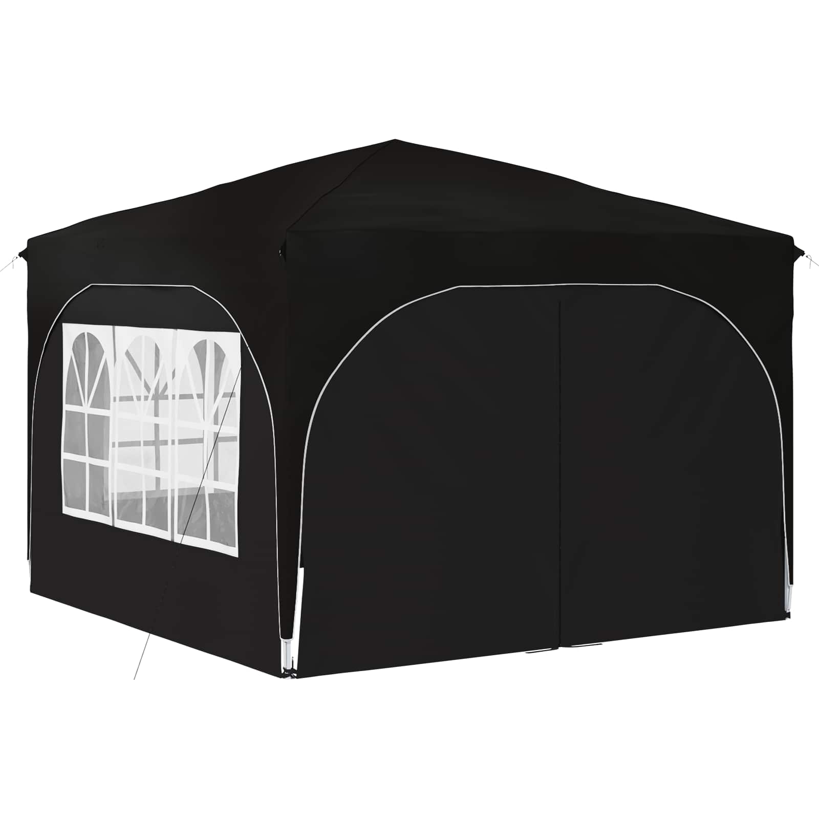 Pop-up partytent 290 x 290 x 245 cm Zwart