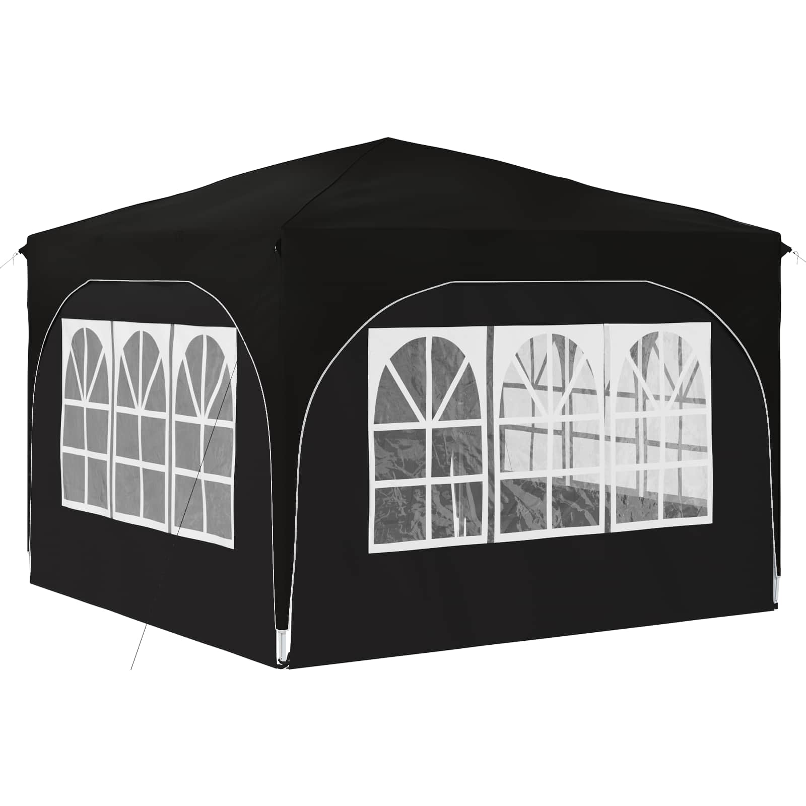 Pop-up partytent 290 x 290 x 245 cm Zwart