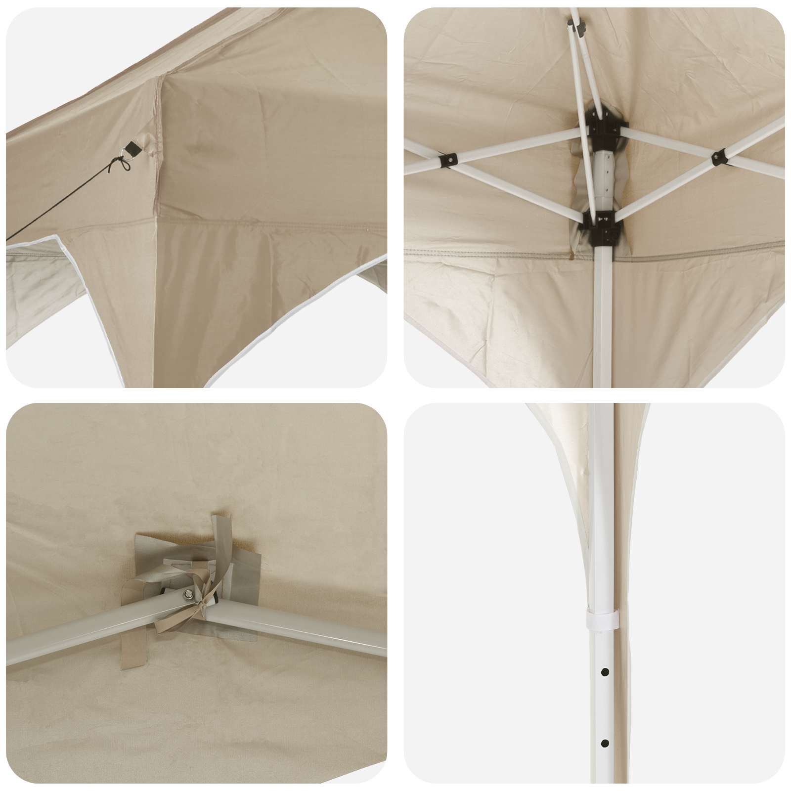 Pop-up partytent 575 x 288 x 245 cm Crèmekleurig Oxford Stof