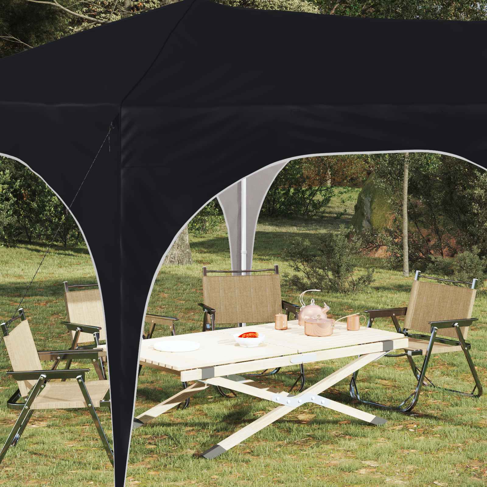 Pop-up partytent 575 x 288 x 245 cm Antracietkleurig