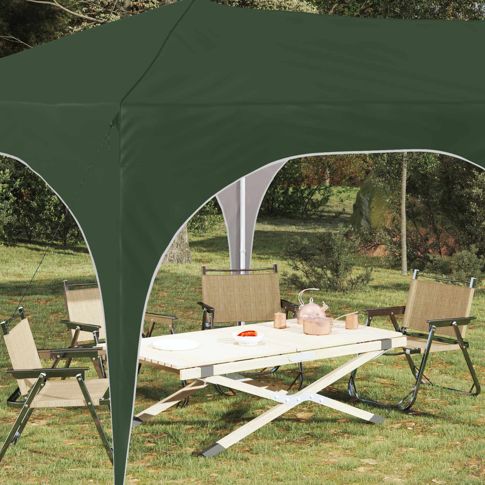 Pop-up partytent 575 x 288 x 245 cm Groen Oxford Stof