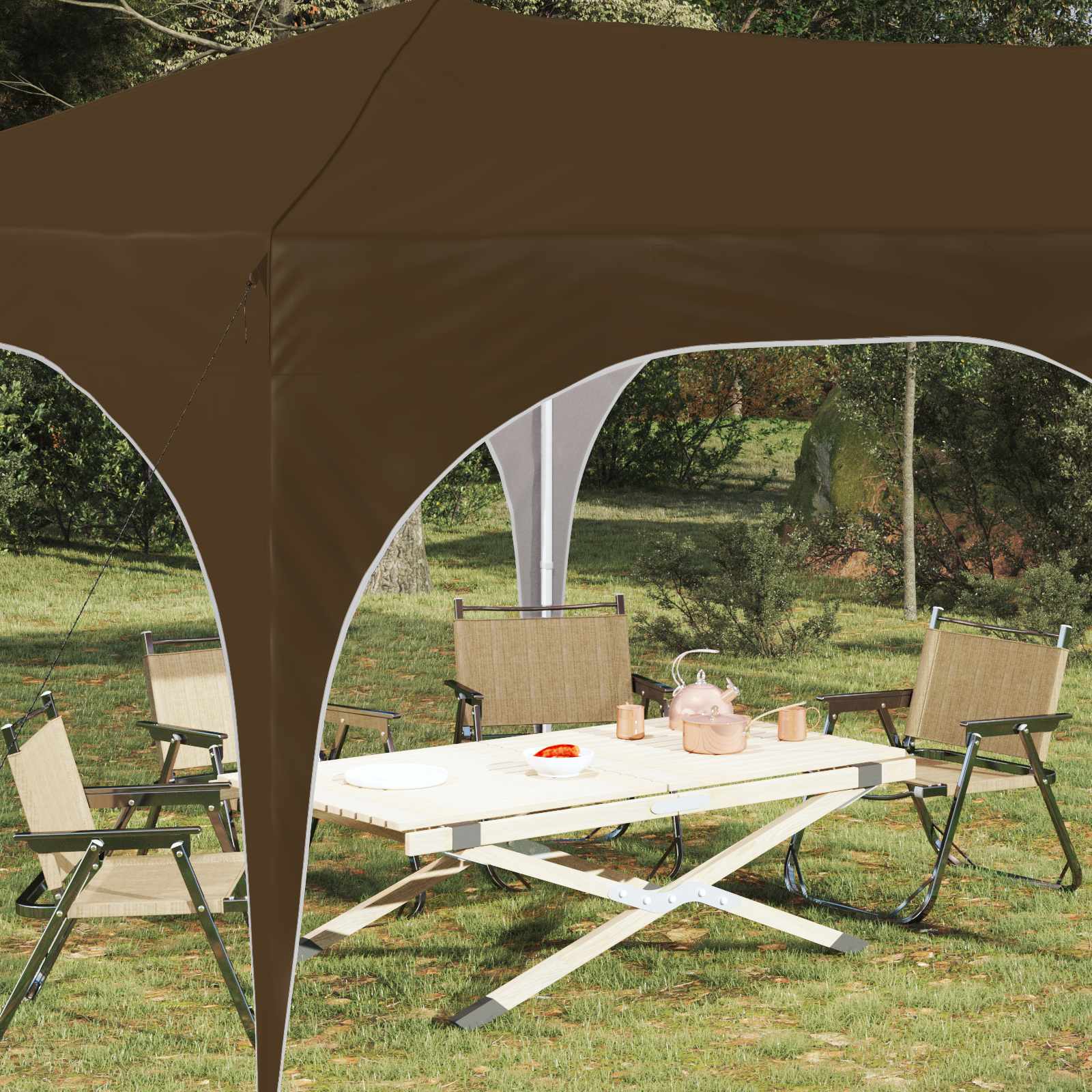 Pop-up partytent 575 x 288 x 245 cm Taupe Oxford Stof