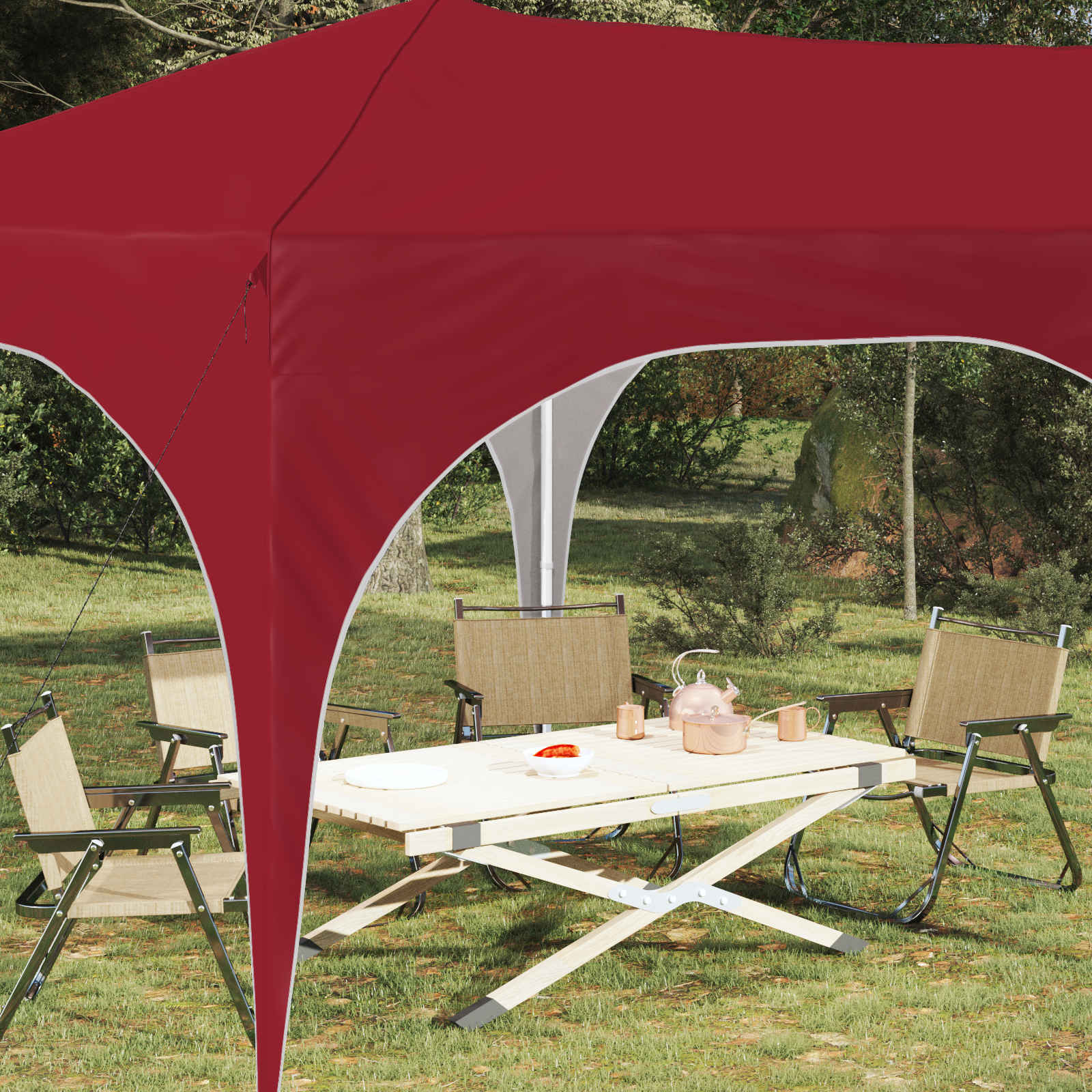 Pop-up partytent 575 x 288 x 245 cm Bordeauxrood Oxford Stof