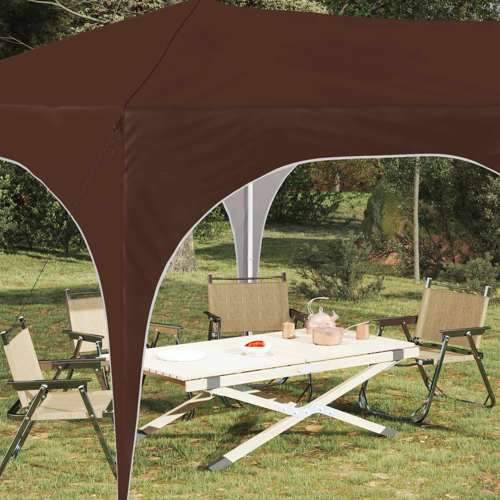 Pop-up partytent 575 x 288 x 245 cm Bruin Oxford Stof