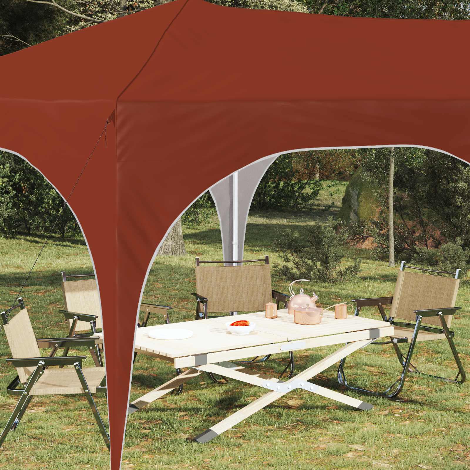 Pop-up partytent 575 x 288 x 245 cm Terracotta Oxford Stof