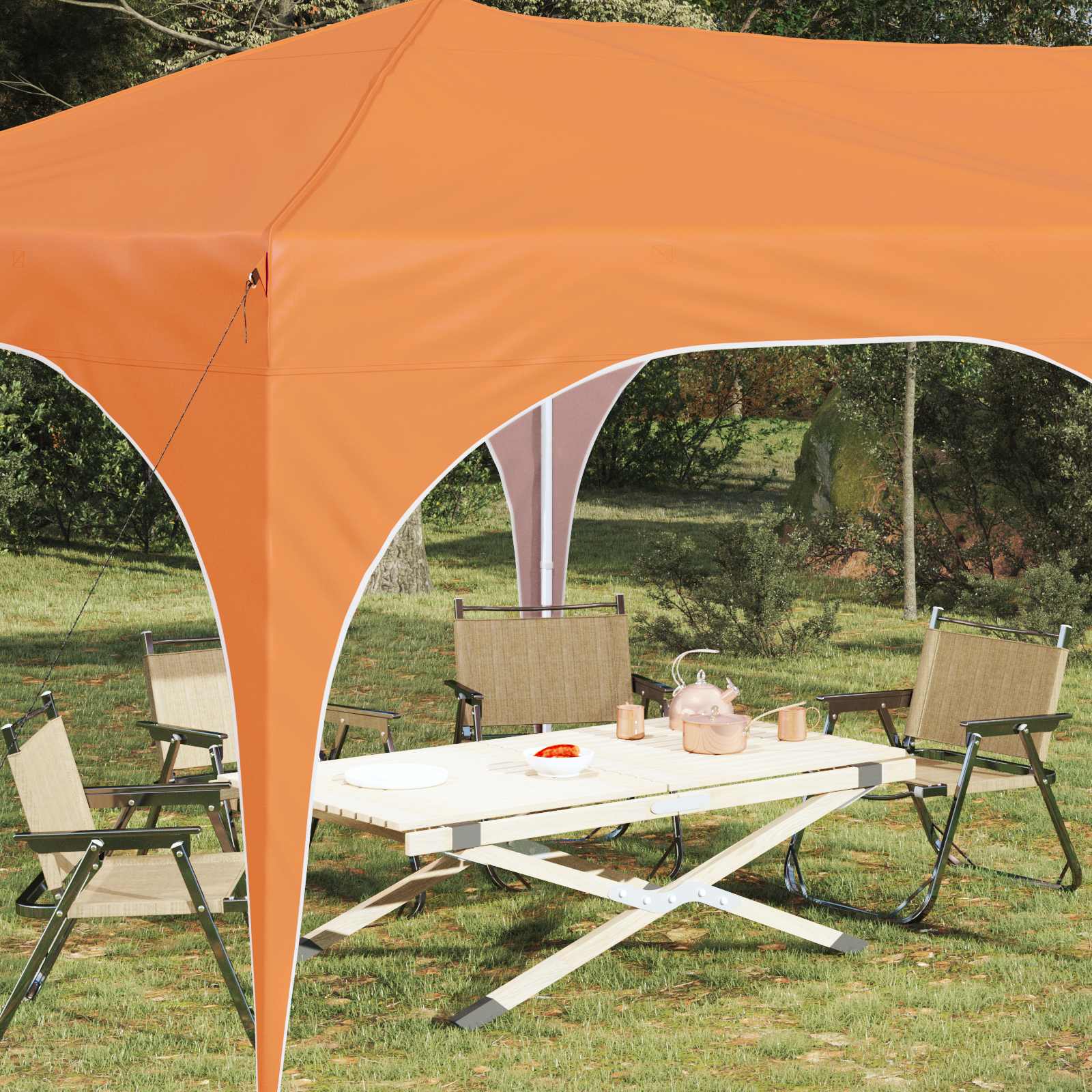 Pop-up partytent 575 x 288 x 245 cm Oranje Oxford Stof