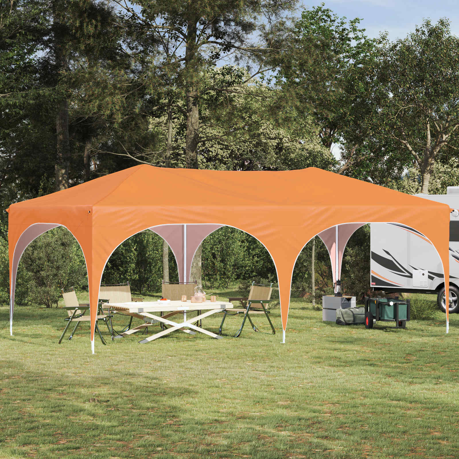 Pop-up partytent 575 x 288 x 245 cm Oranje Oxford Stof
