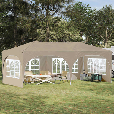 Pop-up partytent 575 x 288 x 245 cm Crèmekleurig Oxford Stof