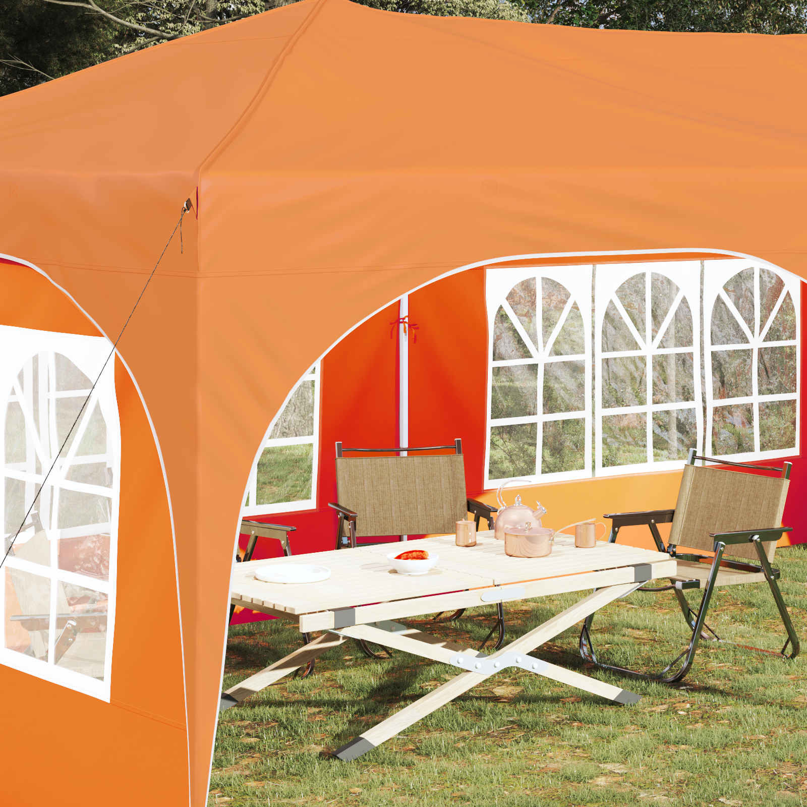 Pop-up partytent 575 x 288 x 245 cm Oranje Oxford Stof