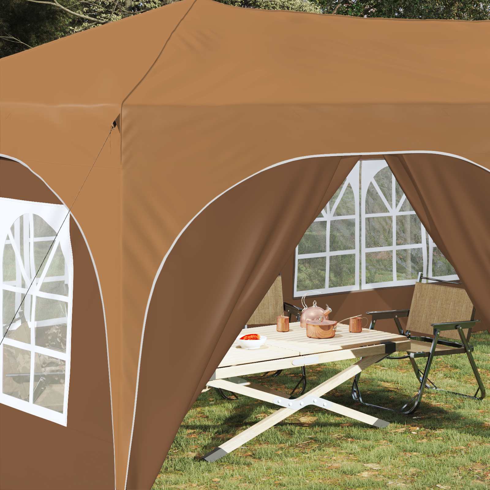 Pop-up partytent 575 x 288 x 245 cm Beige Oxford Stof