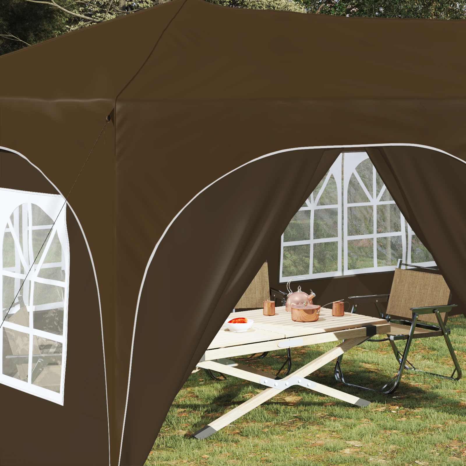 Pop-up partytent 575 x 288 x 245 cm Taupe Oxford Stof