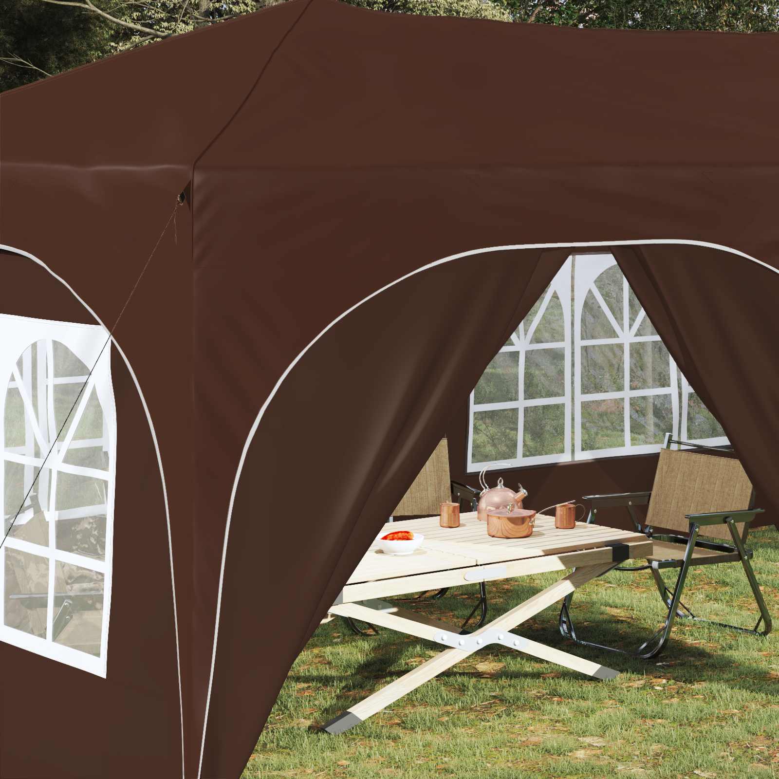 Pop-up partytent 575 x 288 x 245 cm Bruin Oxford Stof