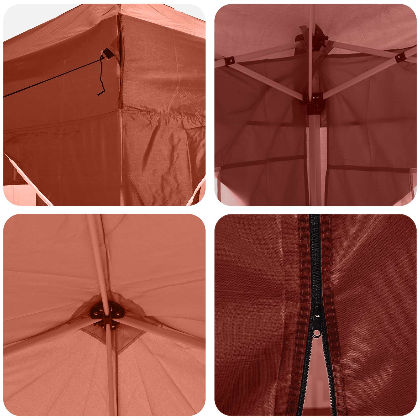 Pop-up partytent 575 x 288 x 245 cm Terracotta Oxford Stof