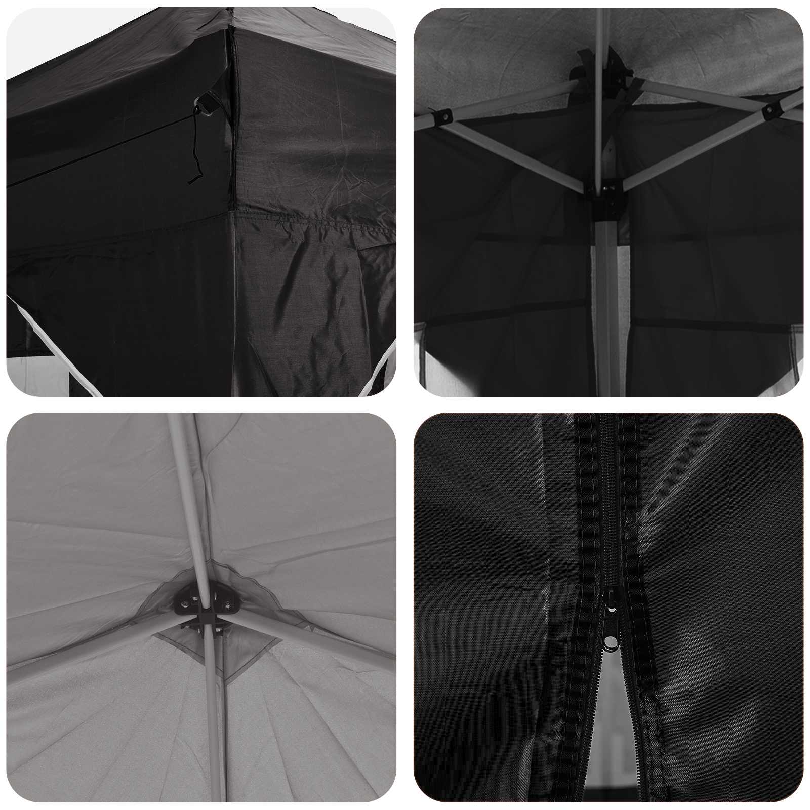 Pop-up partytent 575 x 288 x 245 cm Zwart Oxford Stof