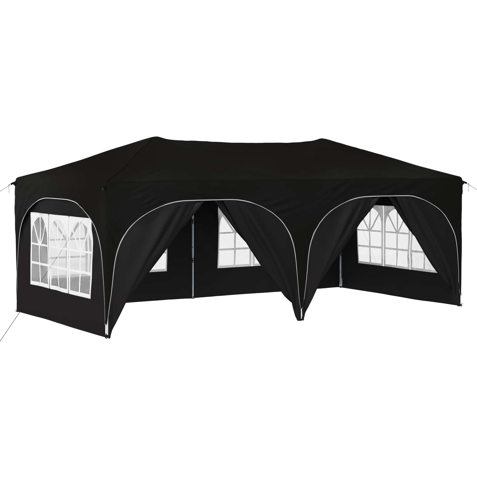 Pop-up partytent 575 x 288 x 245 cm Zwart Oxford Stof