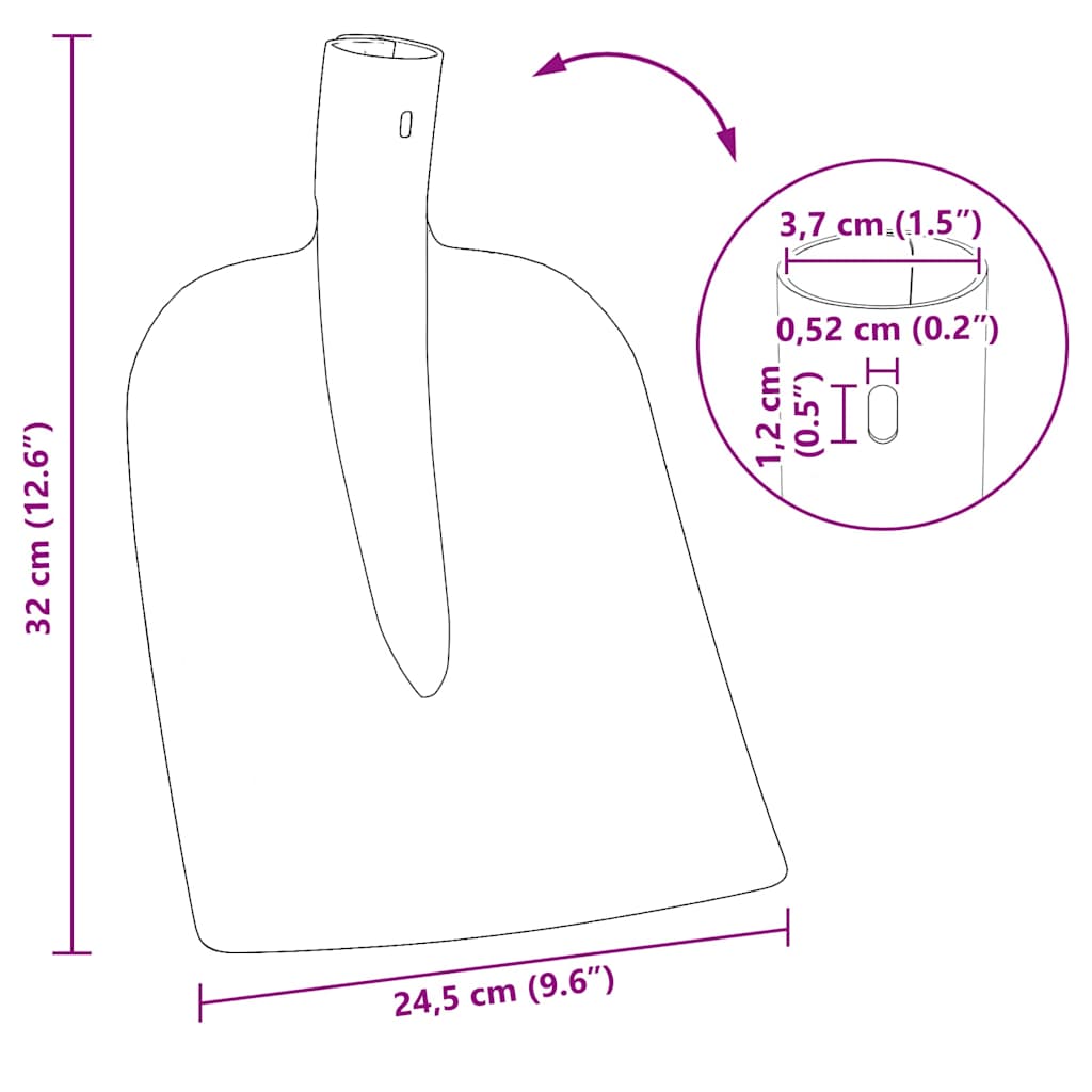 Schep Hoofd 4 st Rood 32 x 24,5 cm Gepoedercoat staal