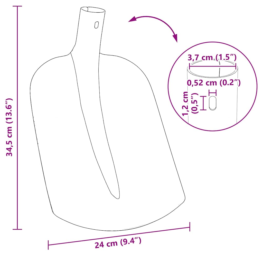 Schep Hoofd 4 st Zwart 34,5 x 24 cm Gepoedercoat staal
