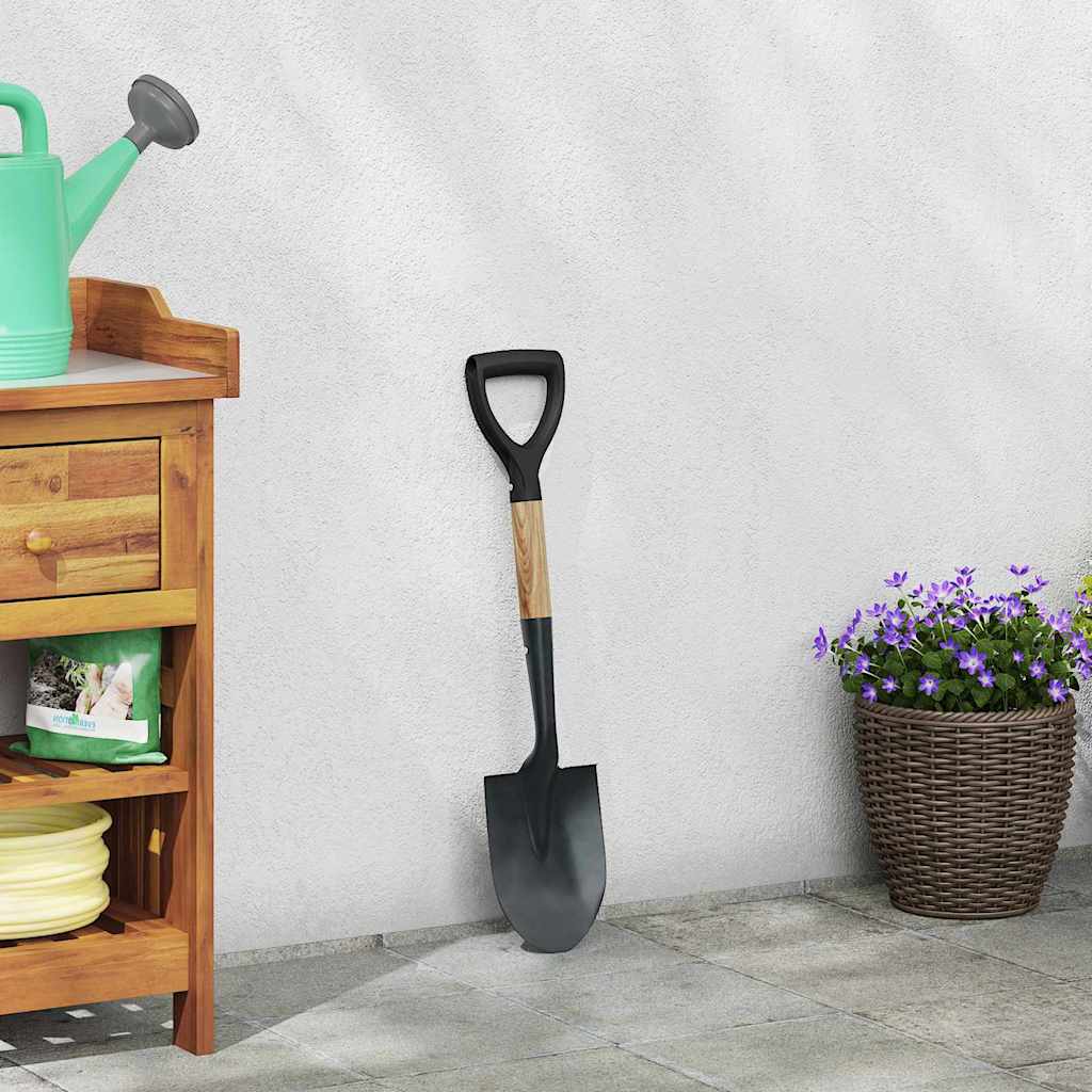 Schep Zwart 68,5 cm Krachtig gecoat staal en massief hout
