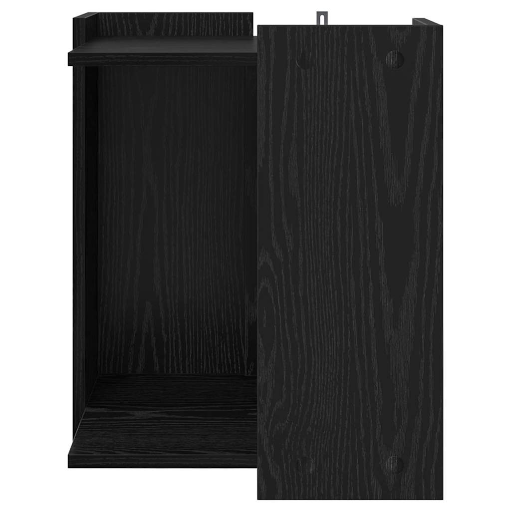 Kattenbak Omheining Zwart Eiken 42 x 42 x 51 cm Bewerkt hout