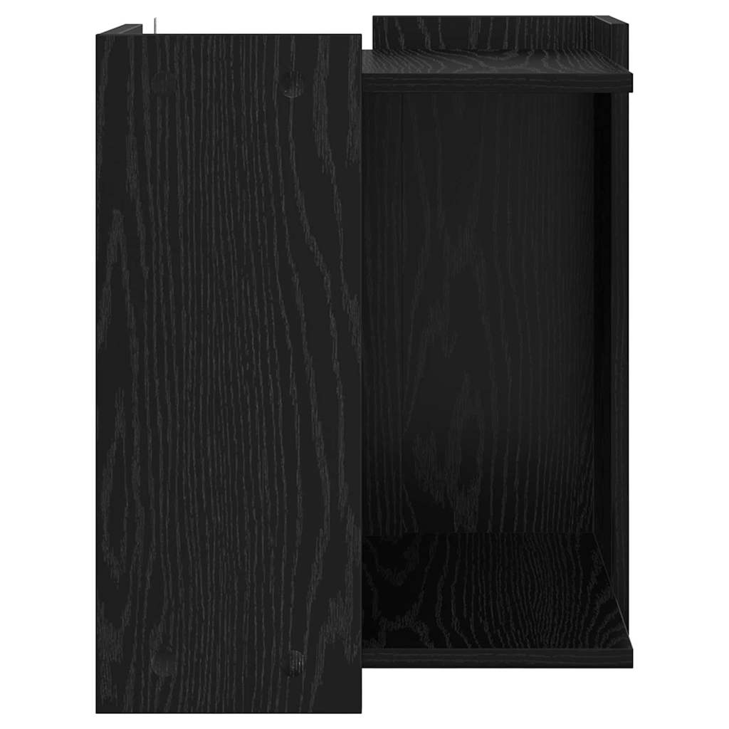 Kattenbak Omheining Zwart Eiken 42 x 42 x 51 cm Bewerkt hout