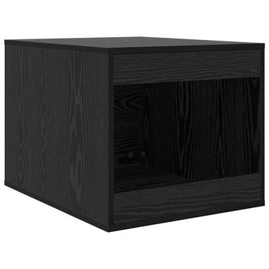Kattenbak Omheining Zwart Eiken 47 x 59 x 42 cm Bewerkt hout