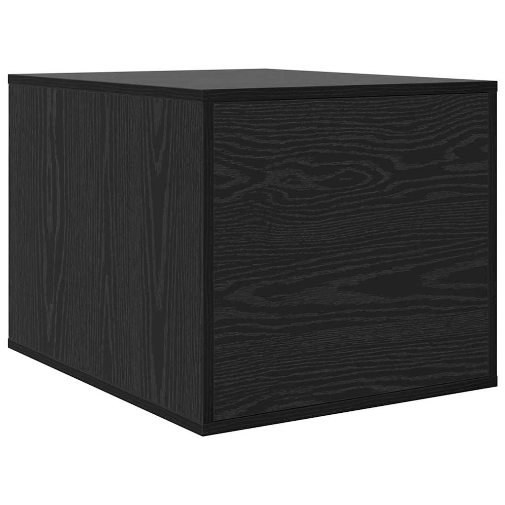 Kattenbak Omheining Zwart Eiken 47 x 59 x 42 cm Bewerkt hout