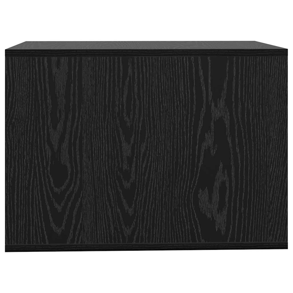 Kattenbak Omheining Zwart Eiken 47 x 59 x 42 cm Bewerkt hout