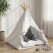 Dieren teepee met kussen Wit 40 x 40 x 50 cm Polyester