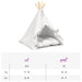 Dieren teepee met kussen Wit 40 x 40 x 50 cm Polyester