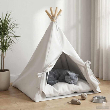 Dieren teepee met kussen Wit 50 x 50 x 60 cm Polyester